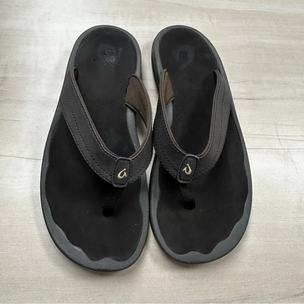 OluKai Brown Ohana Flip Flops - Picture 2 of 8